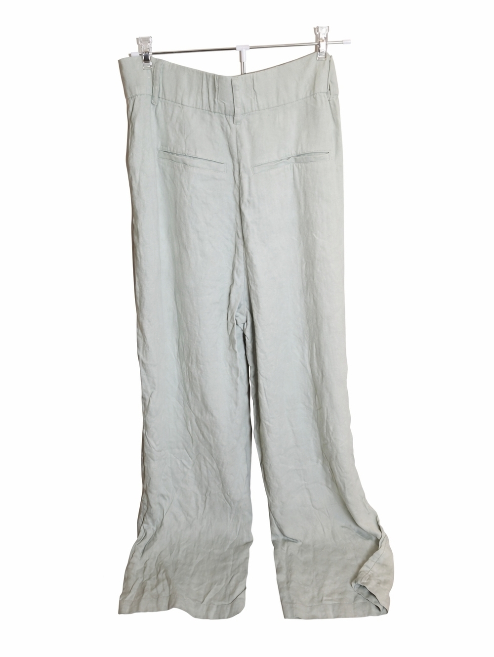 Abercrombie & Fitch Sloan Tailored Sage Wide Leg Linen Pants - Picture 3 of 9